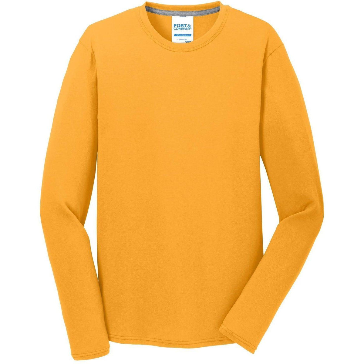 no-logo Port & Company Long Sleeve Performance Blend Tee