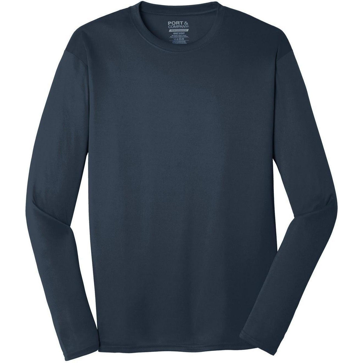 no-logo Port & Company Long Sleeve Performance Tee