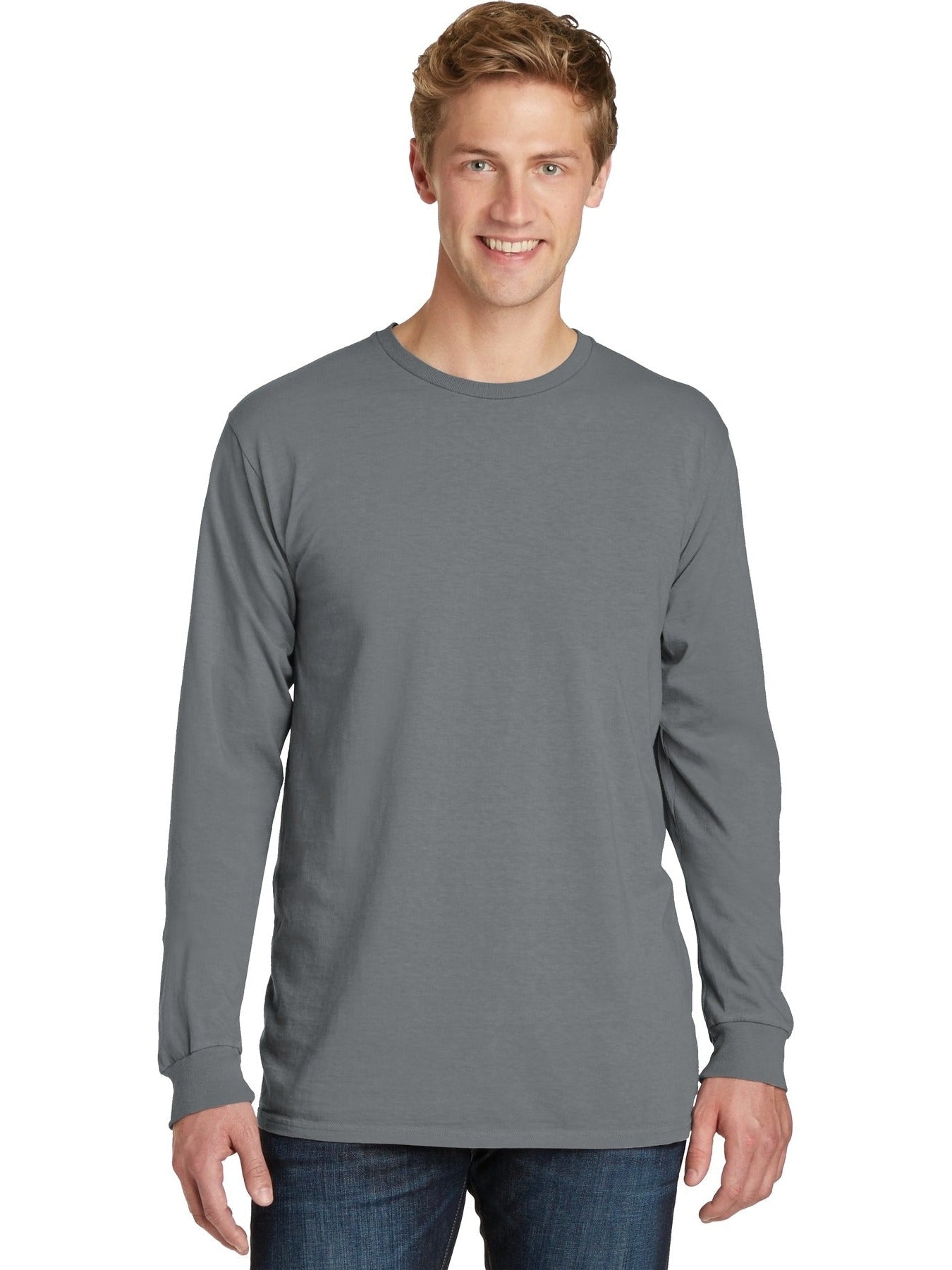 no-logo Port & Company Pigment-Dyed Long Sleeve Tee-Regular-Port & Company-Thread Logic