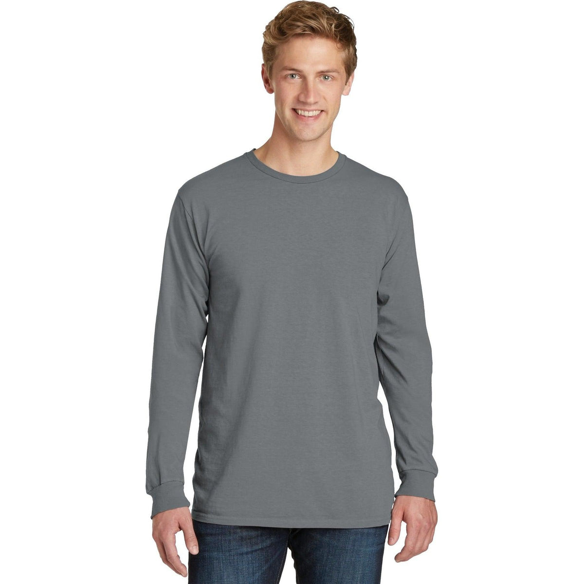no-logo Port & Company Pigment-Dyed Long Sleeve Tee-Regular-Port & Company-Thread Logic