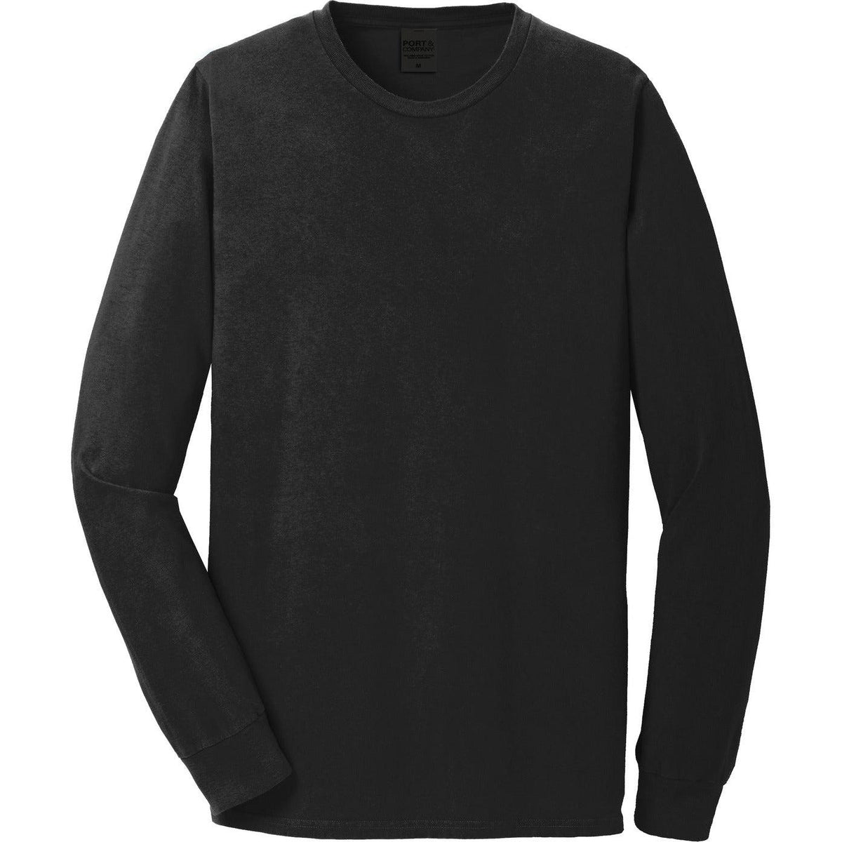 no-logo Port & Company Pigment-Dyed Long Sleeve Tee-Regular-Port & Company-Black-S-Thread Logic