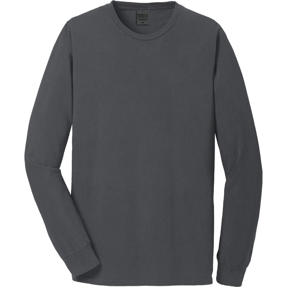 no-logo Port & Company Pigment-Dyed Long Sleeve Tee-Regular-Port & Company-Coal-S-Thread Logic