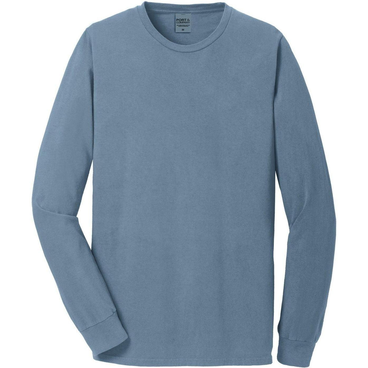 no-logo Port & Company Pigment-Dyed Long Sleeve Tee-Regular-Port & Company-Denim Blue-S-Thread Logic