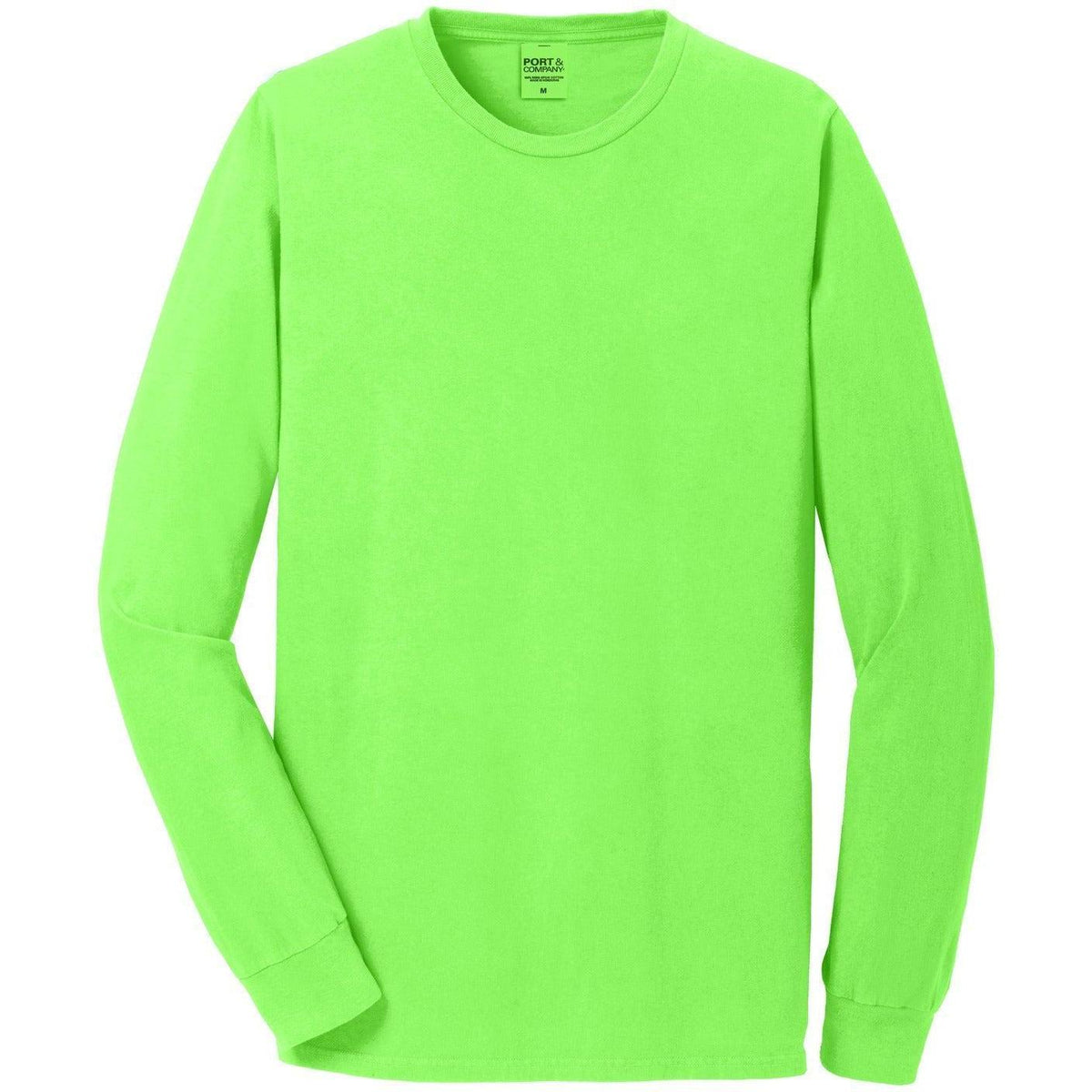 no-logo Port & Company Pigment-Dyed Long Sleeve Tee-Regular-Port & Company-Neon Green-S-Thread Logic