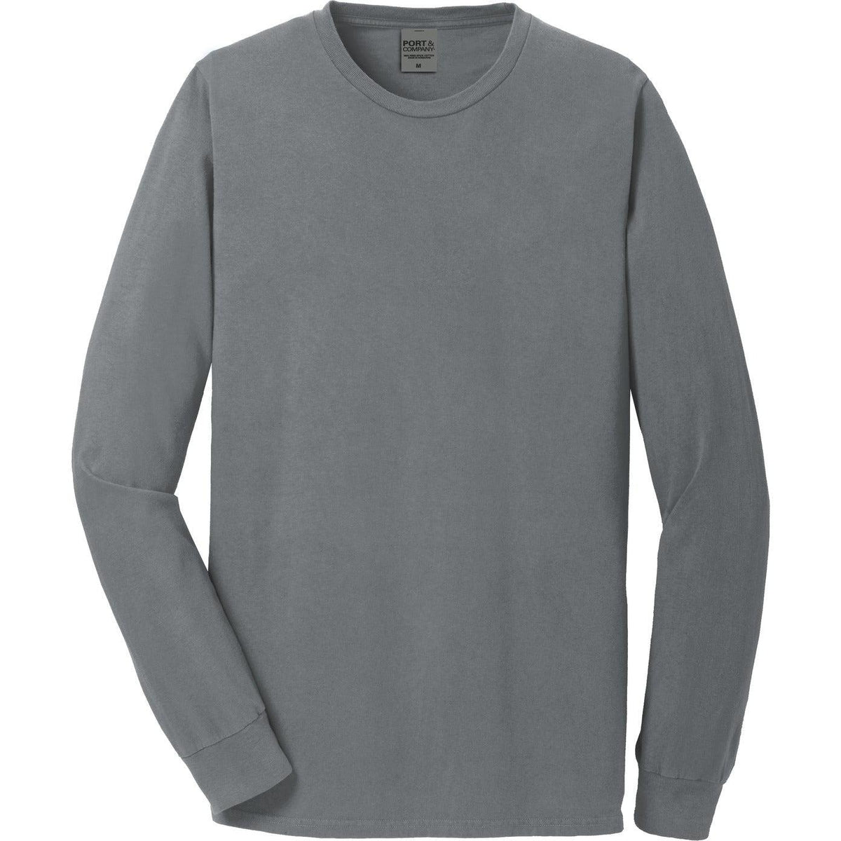 no-logo Port & Company Pigment-Dyed Long Sleeve Tee-Regular-Port & Company-Pewter-S-Thread Logic