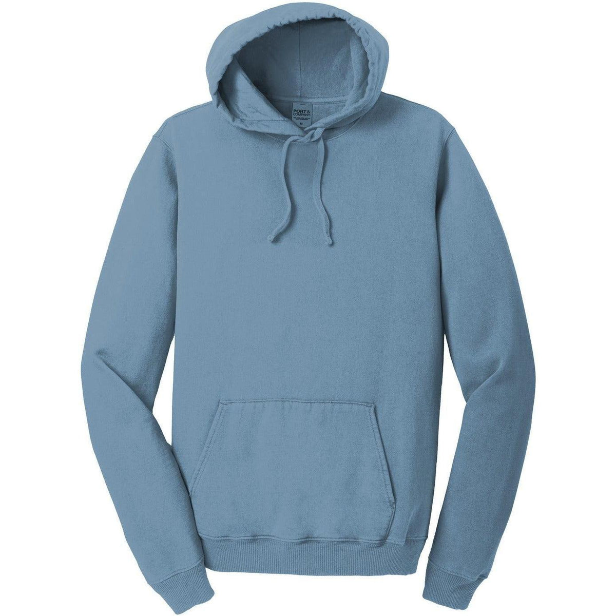 logo-left Port & Company Pigment-Dyed Pullover Hooded Sweatshirt-Hoodies-Port & Company-Mist-S-Thread Logic