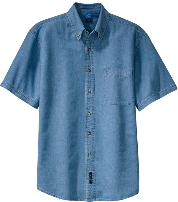 Port & Company Short Sleeve Value Denim Shirt-Regular-Port & Company-Faded Blue-S-Thread Logic