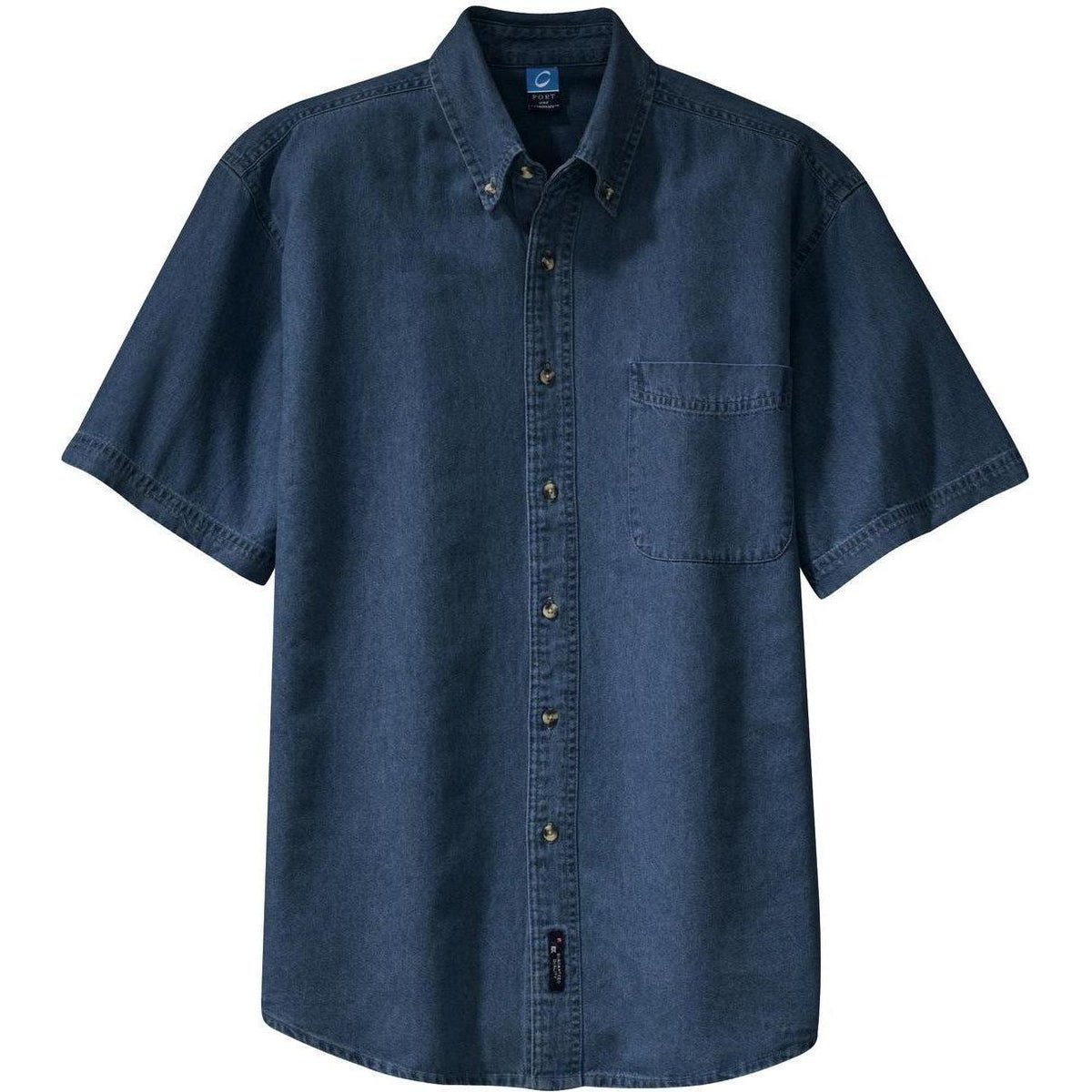 no-logo Port & Company Short Sleeve Value Denim Shirt-Regular-Port & Company-Ink Blue-S-Thread Logic