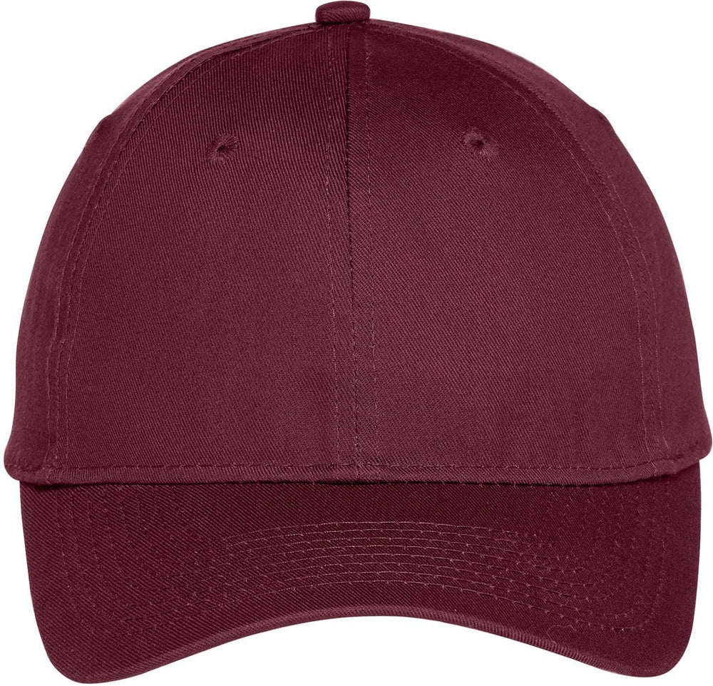 Port & Company Six-Panel Unstructured Twill Cap-Regular-Port & Company-Maroon-OSFA-Thread Logic 