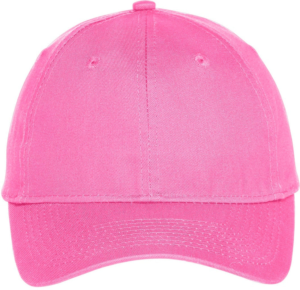 Port & Company Six-Panel Unstructured Twill Cap-Regular-Port & Company-Neon Pink-OSFA-Thread Logic 