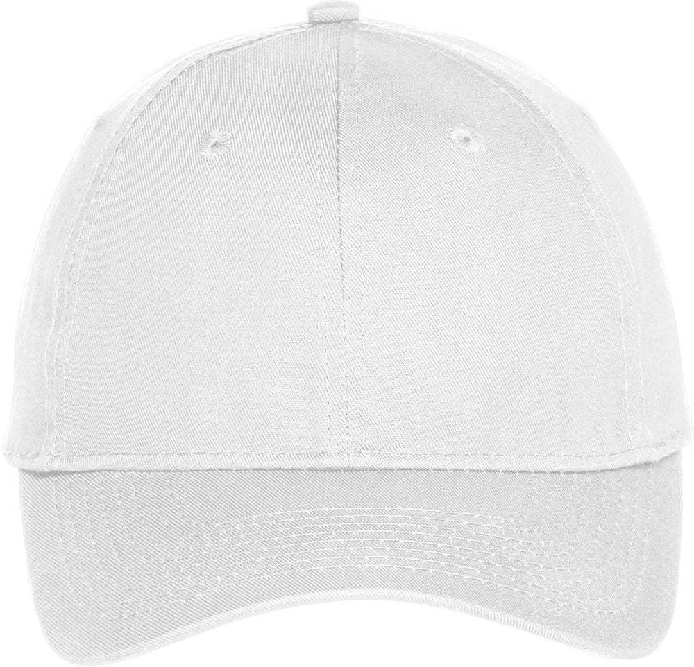 Port & Company Six-Panel Unstructured Twill Cap-Regular-Port & Company-White-OSFA-Thread Logic 