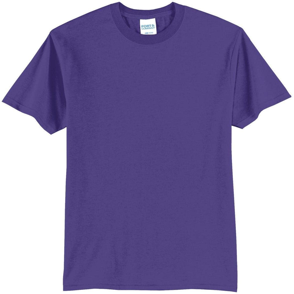 no-logo Port & Company Tall Core Blend Tee-Polos-Port & Company-Purple-LT-Thread Logic