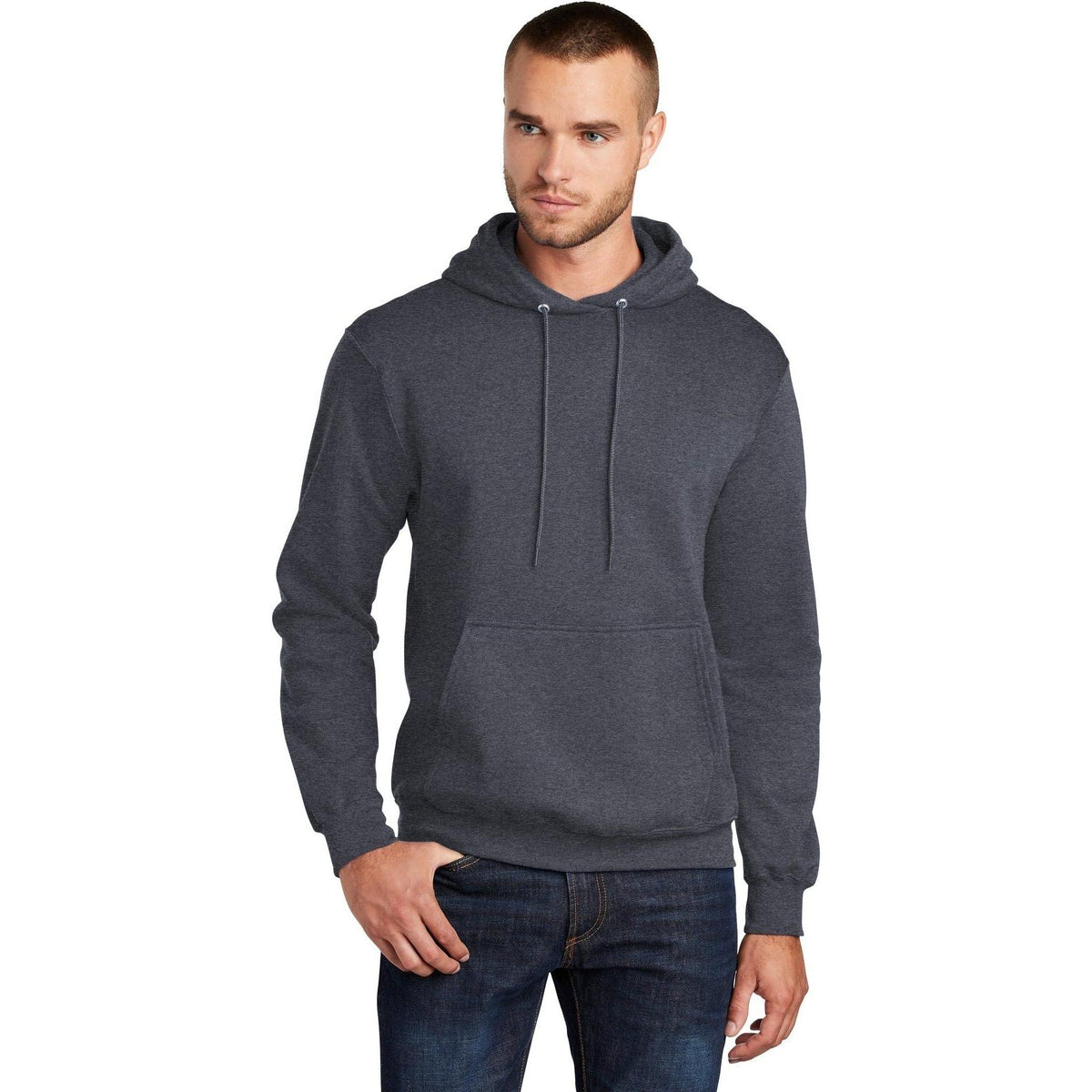 no-logo Port & Company Tall Core Fleece Pullover Hooded Sweatshirt-Regular-Port & Company-Thread Logic