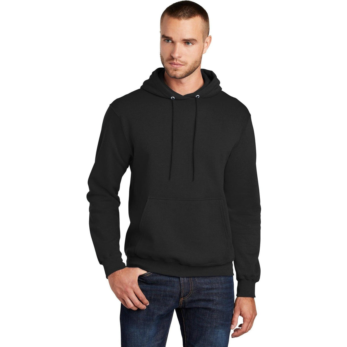 no-logo Port & Company Tall Core Fleece Pullover Hooded Sweatshirt-Regular-Port & Company-Thread Logic