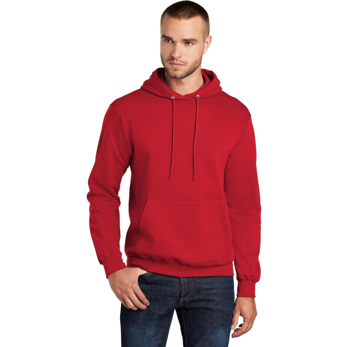 no-logo Port & Company Tall Core Fleece Pullover Hooded Sweatshirt-Regular-Port & Company-Thread Logic