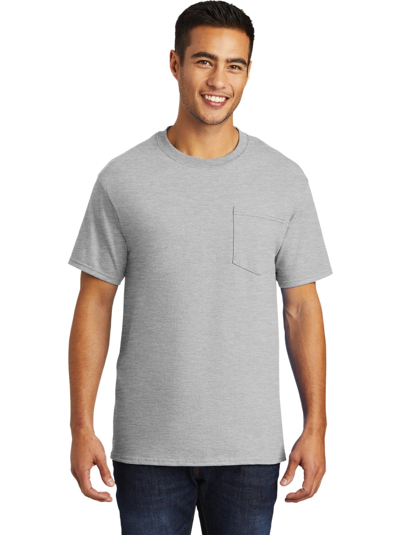 no-logo Port & Company Tall Essential Pocket Tee-Regular-Port & Company-Thread Logic