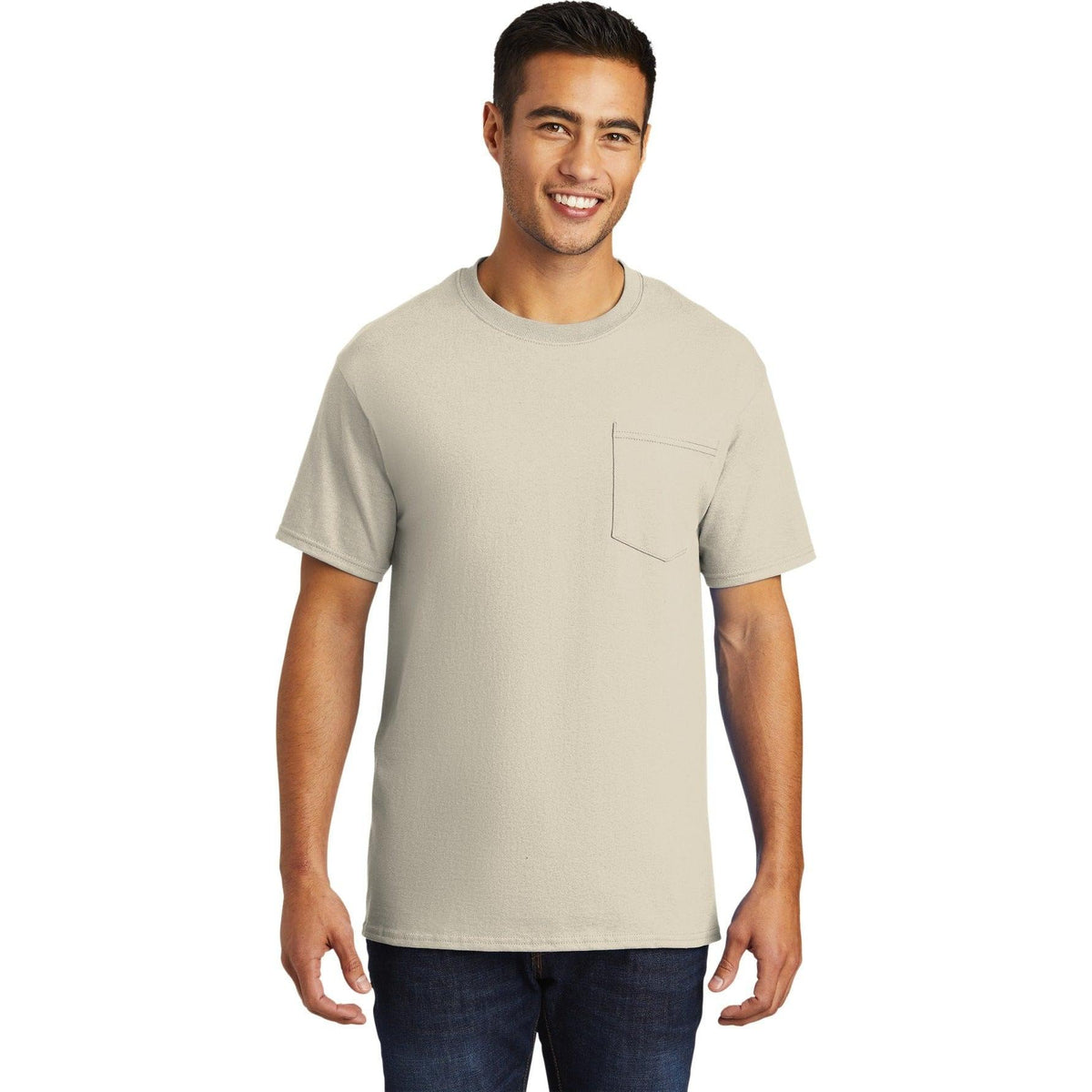 no-logo Port & Company Tall Essential Pocket Tee-Regular-Port & Company-Thread Logic