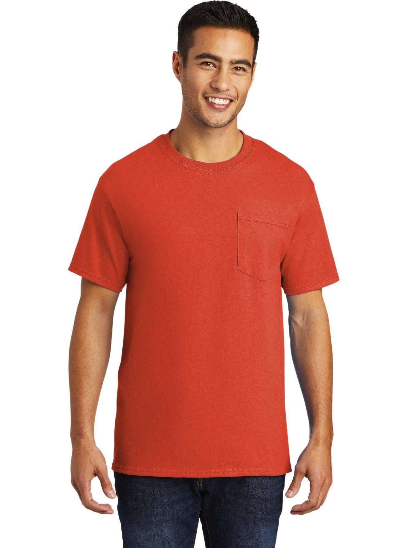 no-logo Port & Company Tall Essential Pocket Tee-Regular-Port & Company-Thread Logic