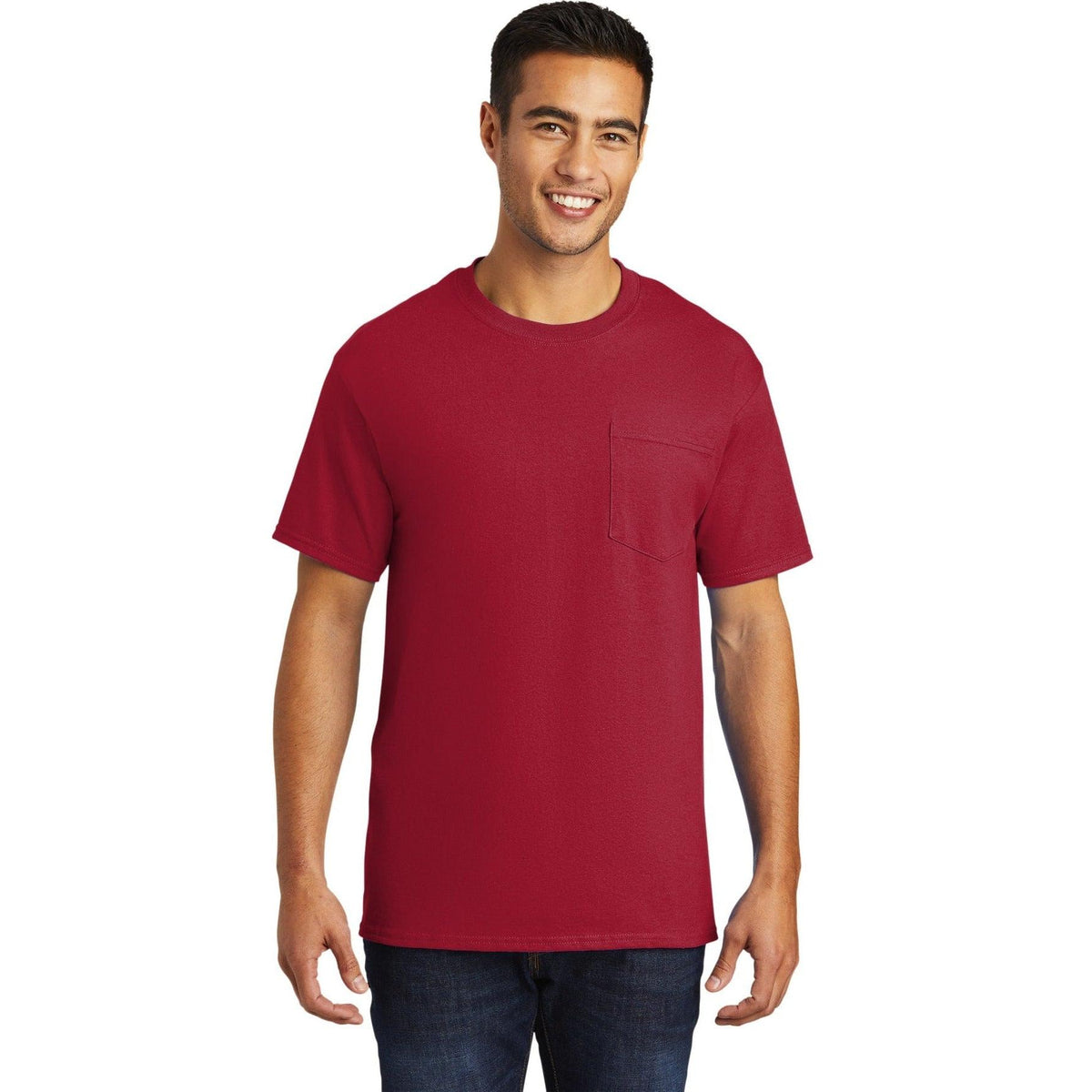 no-logo Port & Company Tall Essential Pocket Tee-Regular-Port & Company-Thread Logic