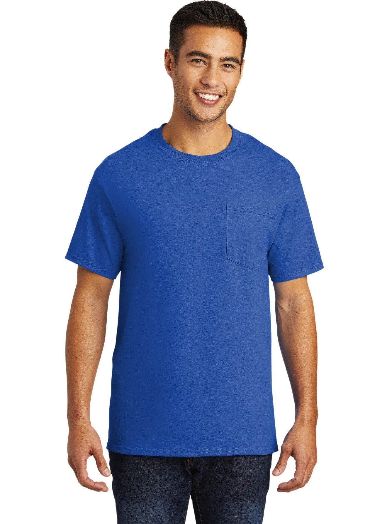 no-logo Port & Company Tall Essential Pocket Tee-Regular-Port & Company-Thread Logic
