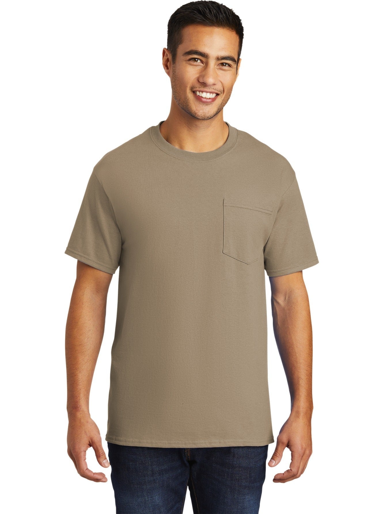 no-logo Port & Company Tall Essential Pocket Tee-Regular-Port & Company-Thread Logic