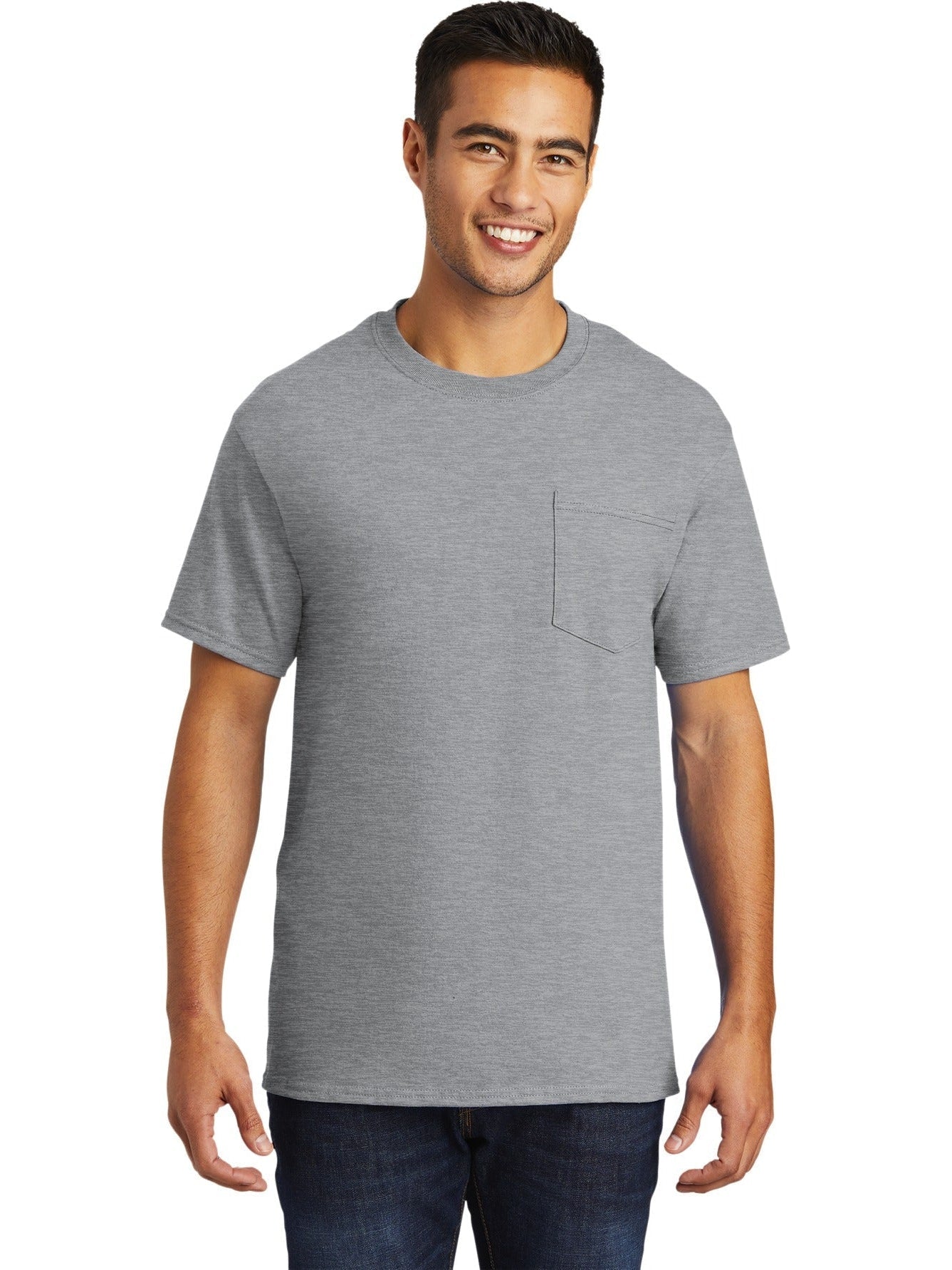 no-logo Port & Company Tall Essential Pocket Tee-Regular-Port & Company-Thread Logic