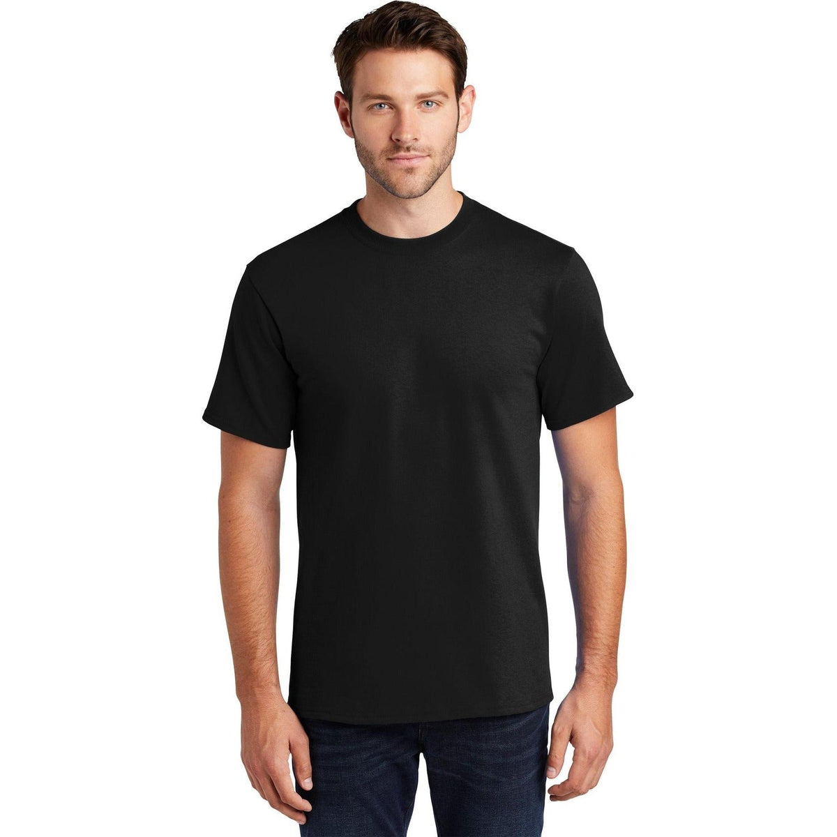 no-logo Port & Company Tall Essential T-Shirt-Polos-Port & Company-Jet Black-LT-Thread Logic