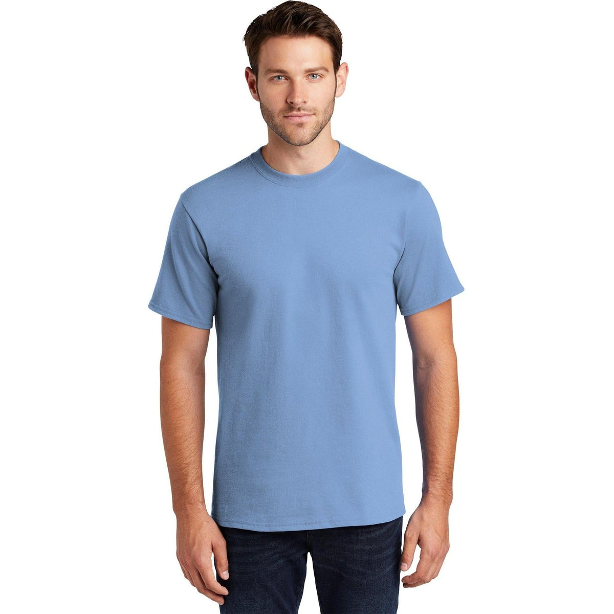 no-logo Port & Company Tall Essential T-Shirt-Polos-Port & Company-Light Blue-LT-Thread Logic