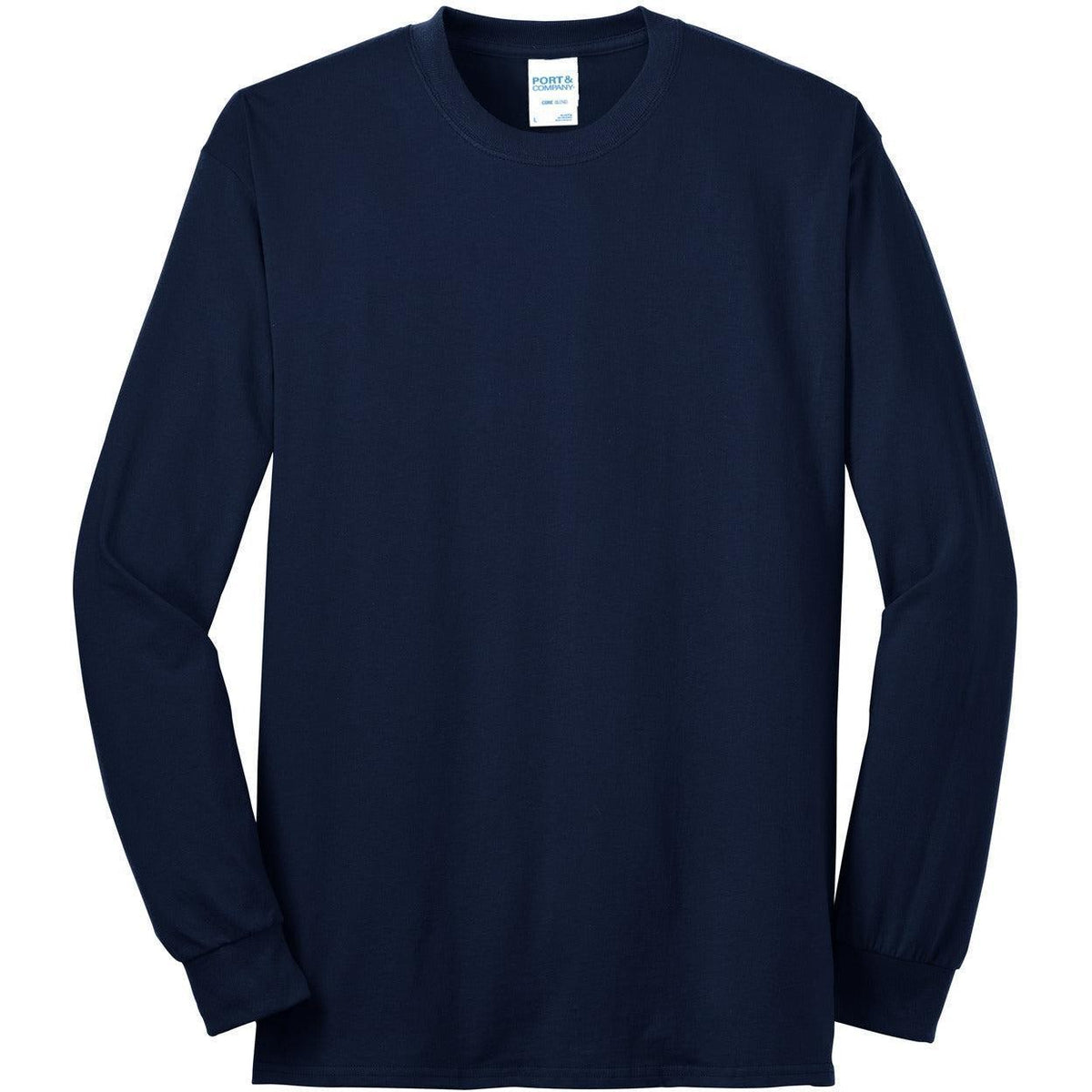 no-logo Port & Company Tall Long Sleeve Core Blend Tee-Regular-Port & Company-Navy-LT-Thread Logic