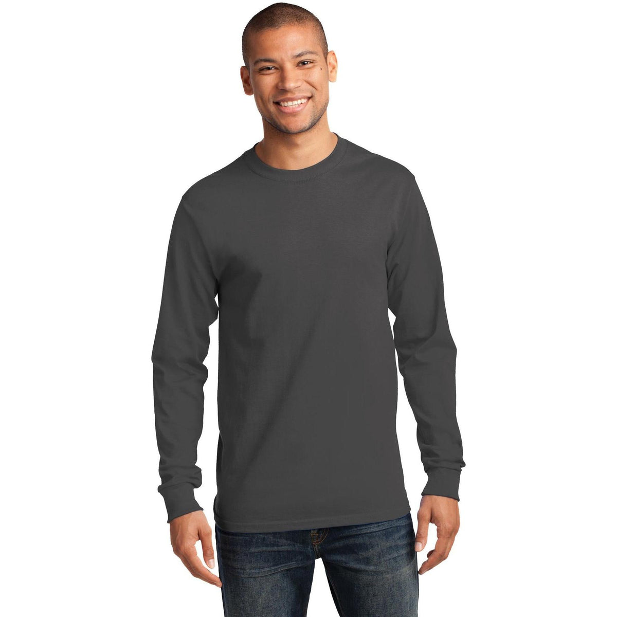 no-logo Port & Company Tall Long Sleeve Essential Tee-Regular-Port & Company-Thread Logic