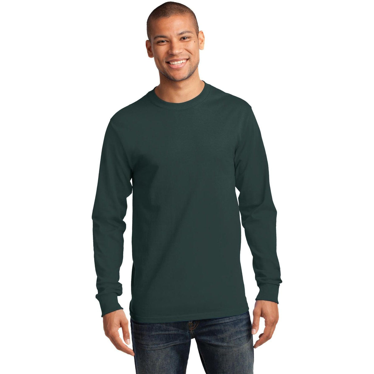 no-logo Port & Company Tall Long Sleeve Essential Tee-Regular-Port & Company-Thread Logic