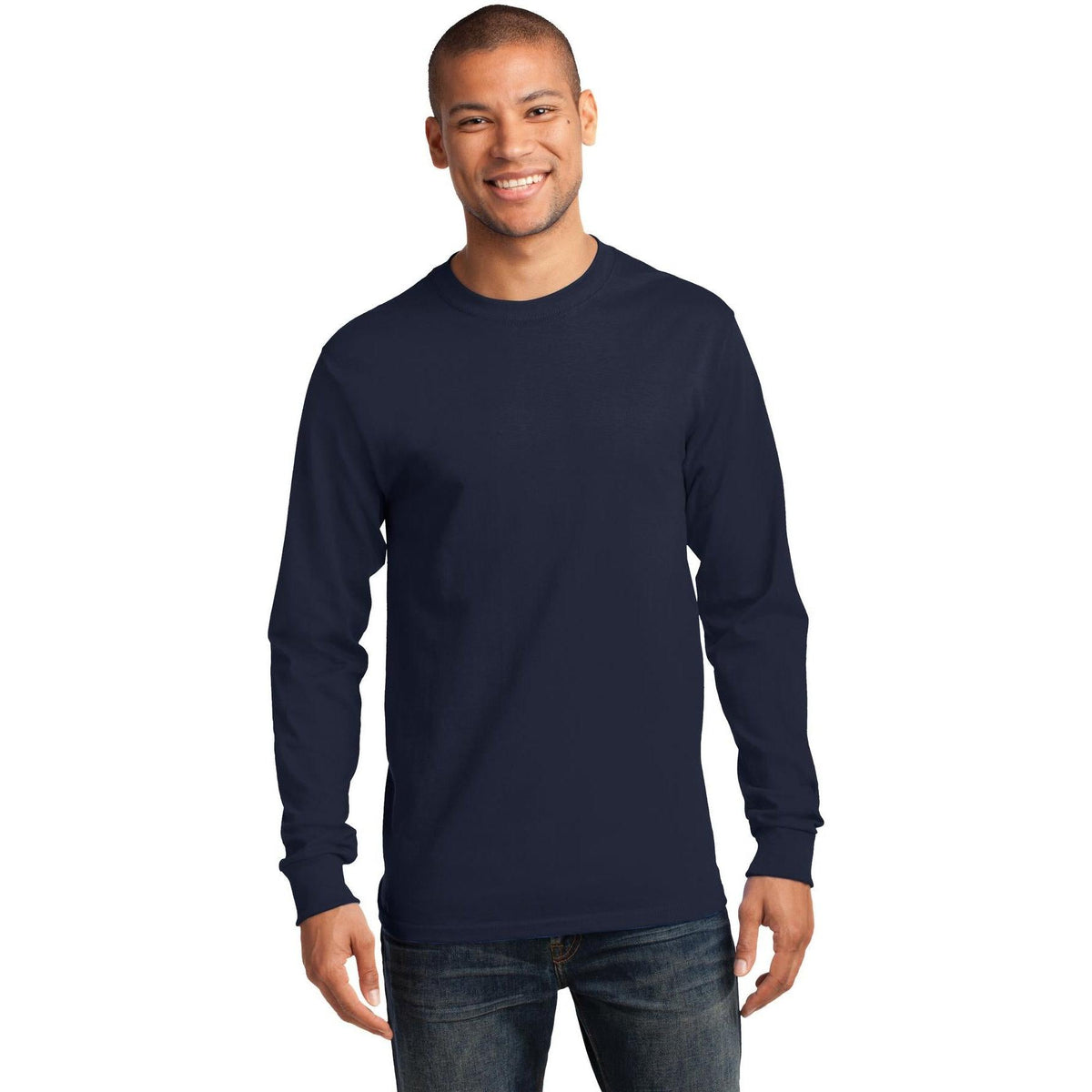 no-logo Port & Company Tall Long Sleeve Essential Tee-Regular-Port & Company-Thread Logic
