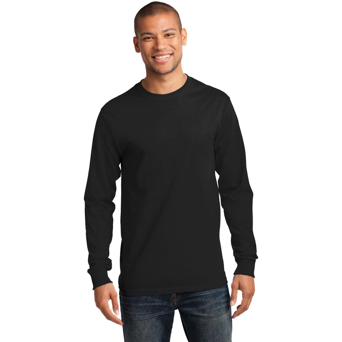 no-logo Port & Company Tall Long Sleeve Essential Tee-Regular-Port & Company-Thread Logic