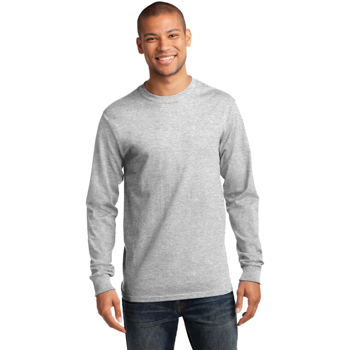 no-logo Port & Company Tall Long Sleeve Essential Tee-Regular-Port & Company-Thread Logic