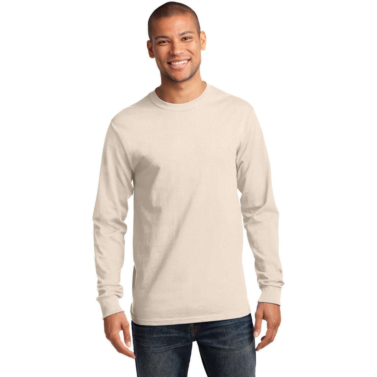 no-logo Port & Company Tall Long Sleeve Essential Tee-Regular-Port & Company-Thread Logic