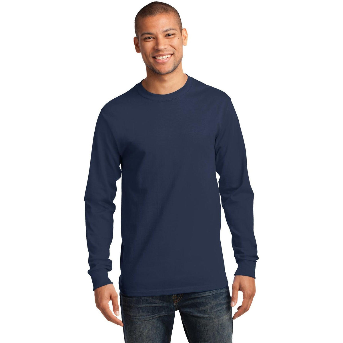 no-logo Port & Company Tall Long Sleeve Essential Tee-Regular-Port & Company-Thread Logic