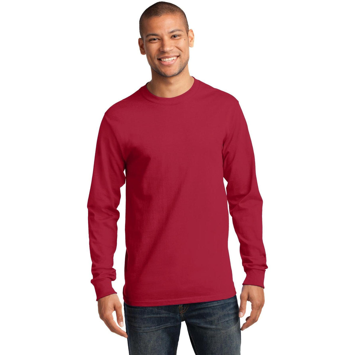 no-logo Port & Company Tall Long Sleeve Essential Tee-Regular-Port & Company-Thread Logic