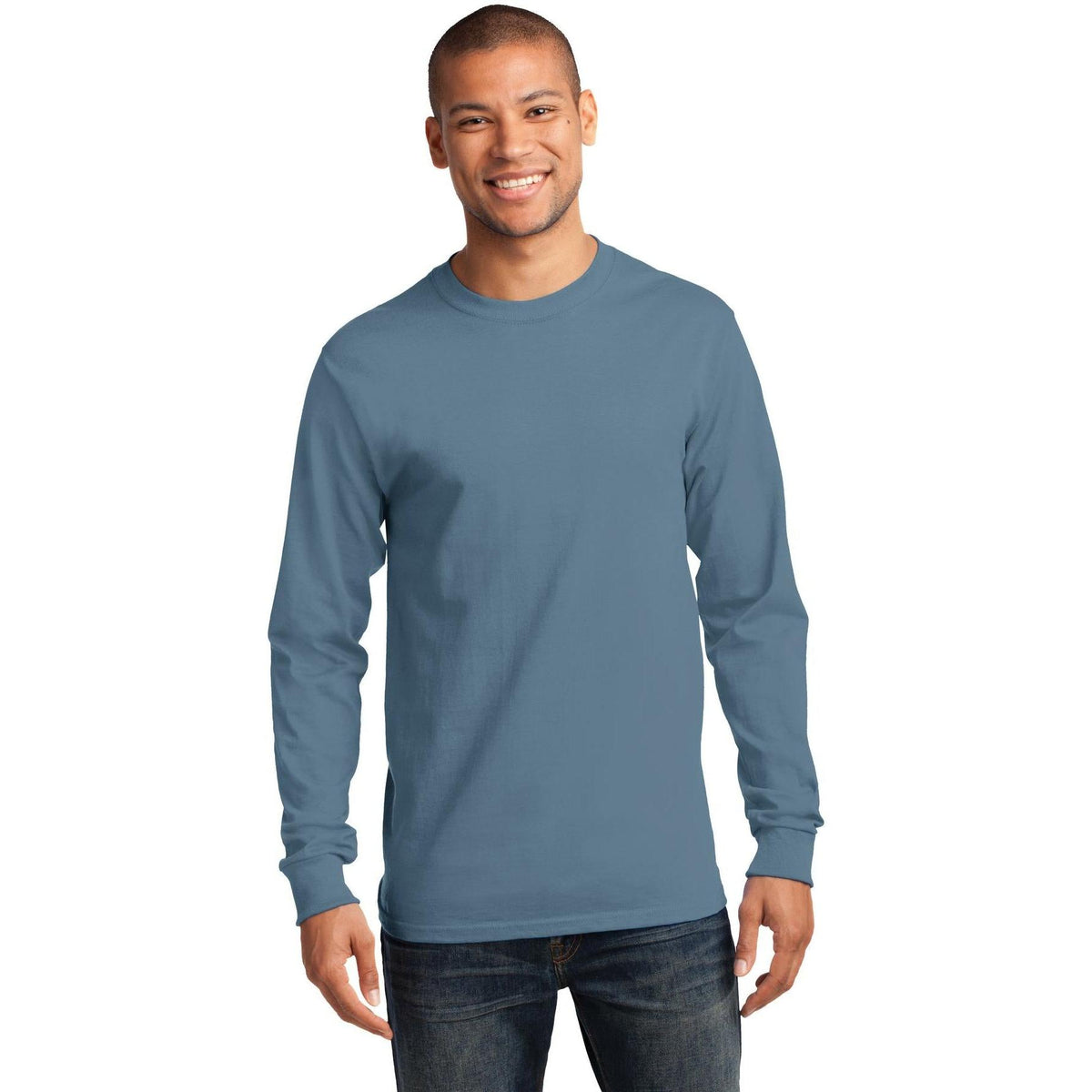 no-logo Port & Company Tall Long Sleeve Essential Tee-Regular-Port & Company-Thread Logic