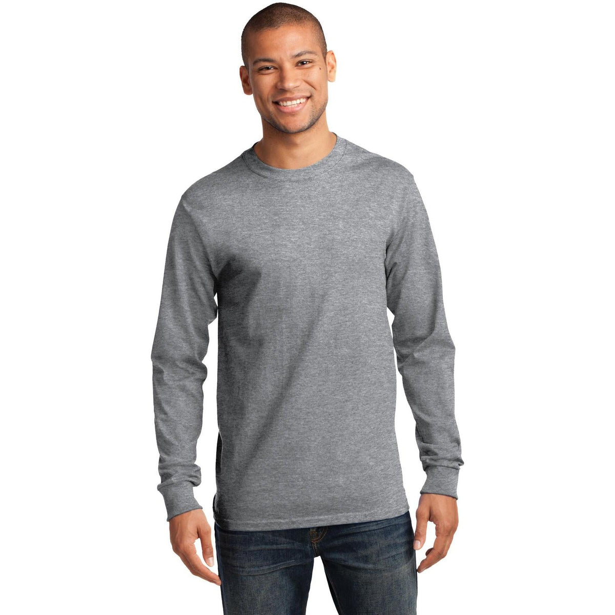 no-logo Port & Company Tall Long Sleeve Essential Tee-Regular-Port & Company-Thread Logic