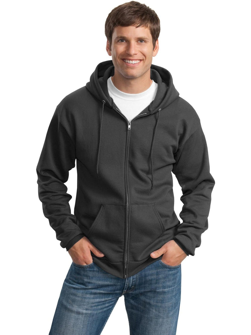 no-logo Port & Company Tall Ultimate Full- Zip Hooded Sweatshirt-Regular-Port & Company-Thread Logic