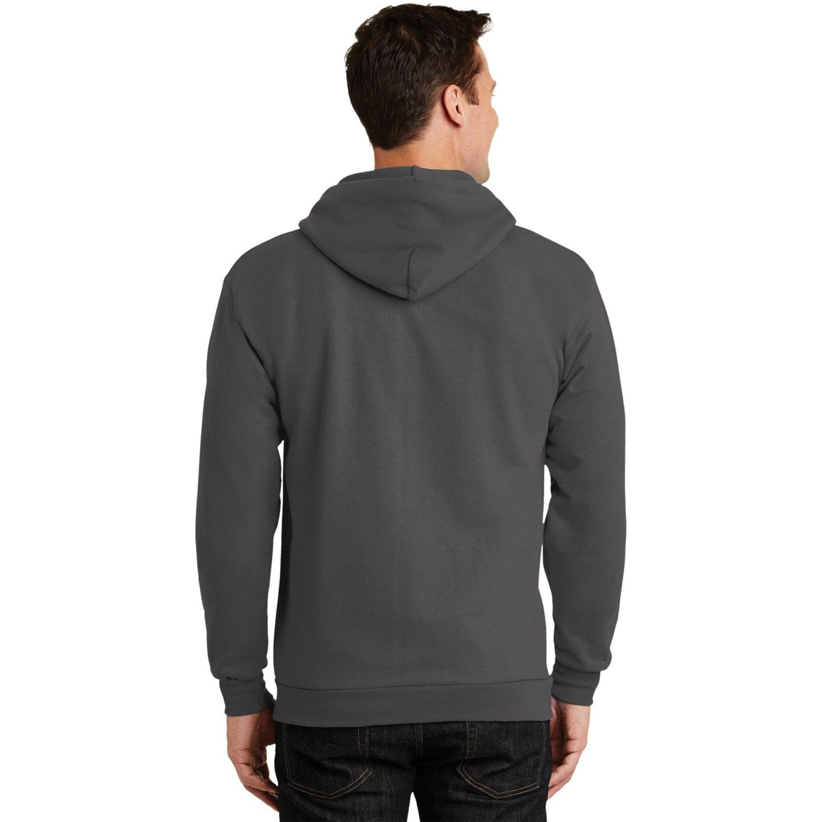 no-logo Port & Company Tall Ultimate Full- Zip Hooded Sweatshirt-Full Zips-Port & Company-Thread Logic