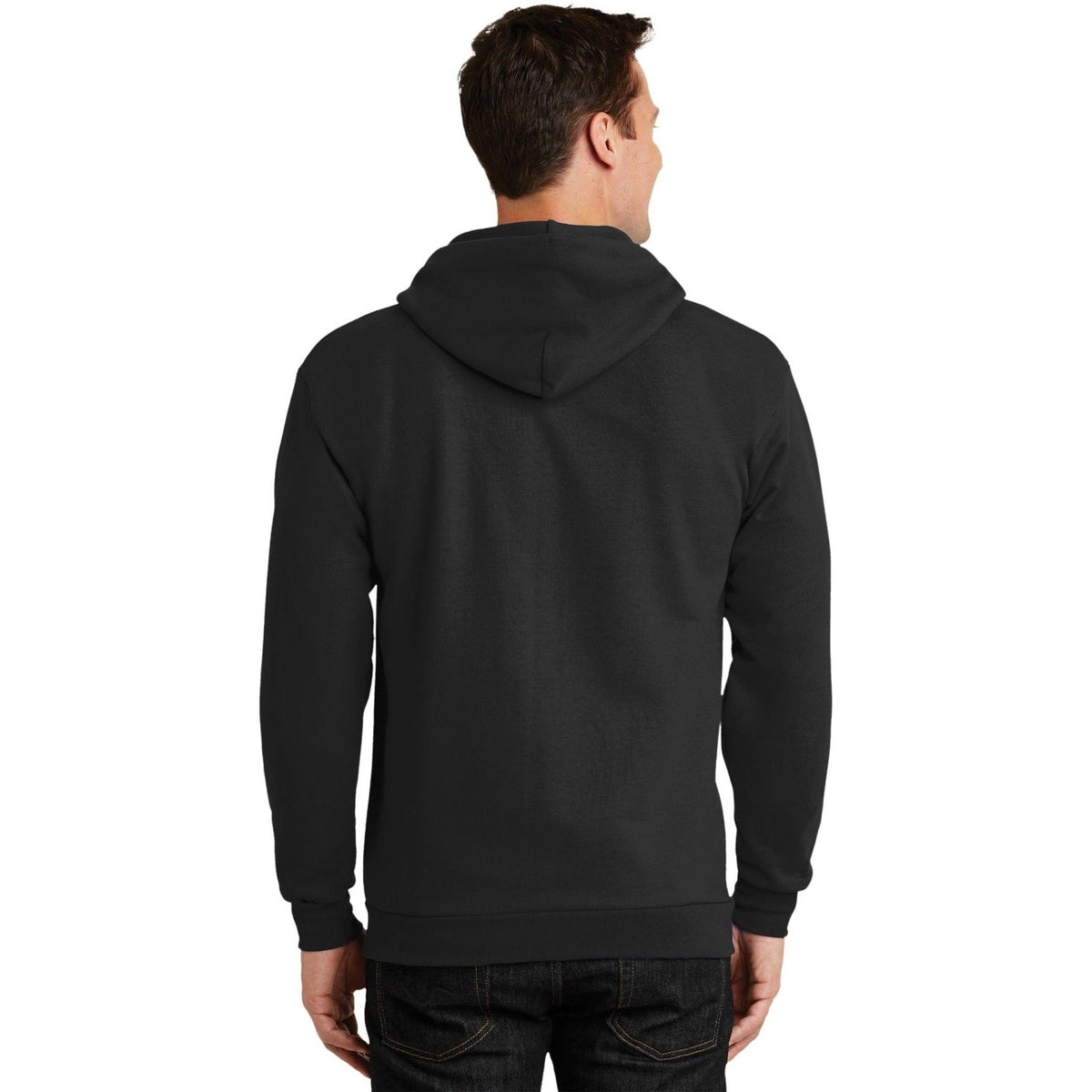 no-logo Port & Company Tall Ultimate Full- Zip Hooded Sweatshirt-Full Zips-Port & Company-Thread Logic