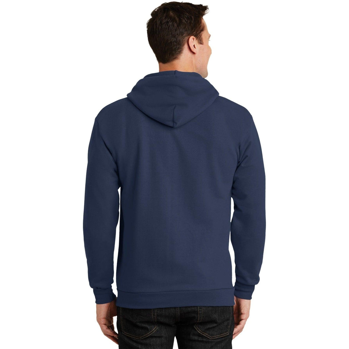 no-logo Port & Company Tall Ultimate Full- Zip Hooded Sweatshirt-Full Zips-Port & Company-Thread Logic