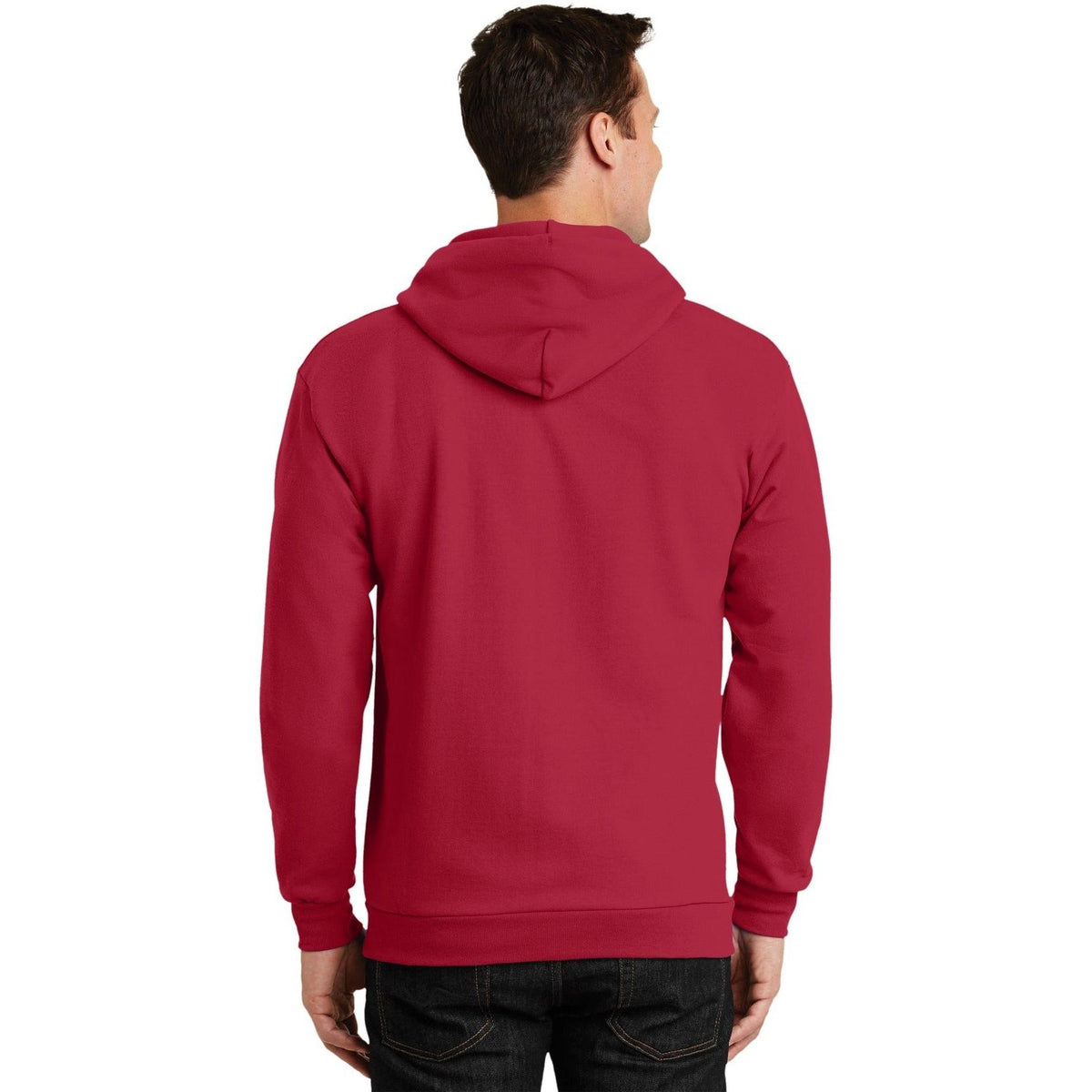 no-logo Port & Company Tall Ultimate Full- Zip Hooded Sweatshirt-Full Zips-Port & Company-Thread Logic
