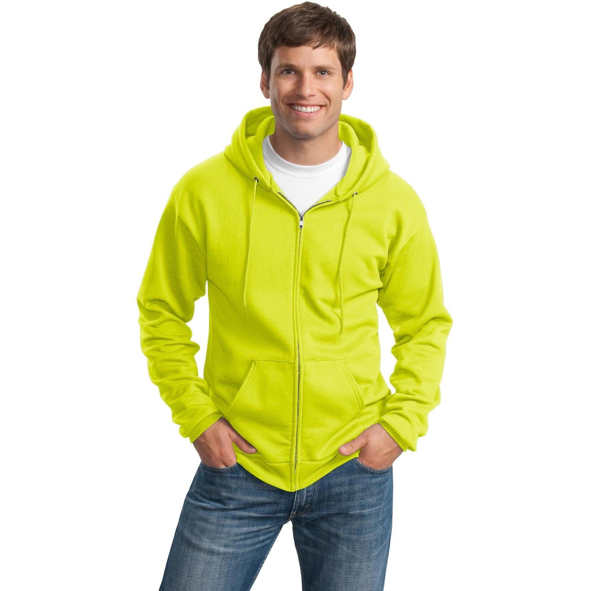 no-logo Port & Company Tall Ultimate Full- Zip Hooded Sweatshirt-Full Zips-Port & Company-Thread Logic
