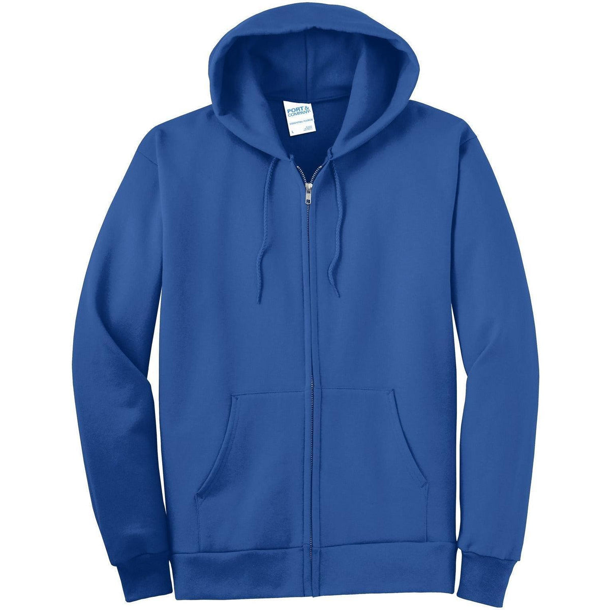 no-logo Port & Company Tall Ultimate Full- Zip Hooded Sweatshirt-Full Zips-Port & Company-Royal-LT-Thread Logic