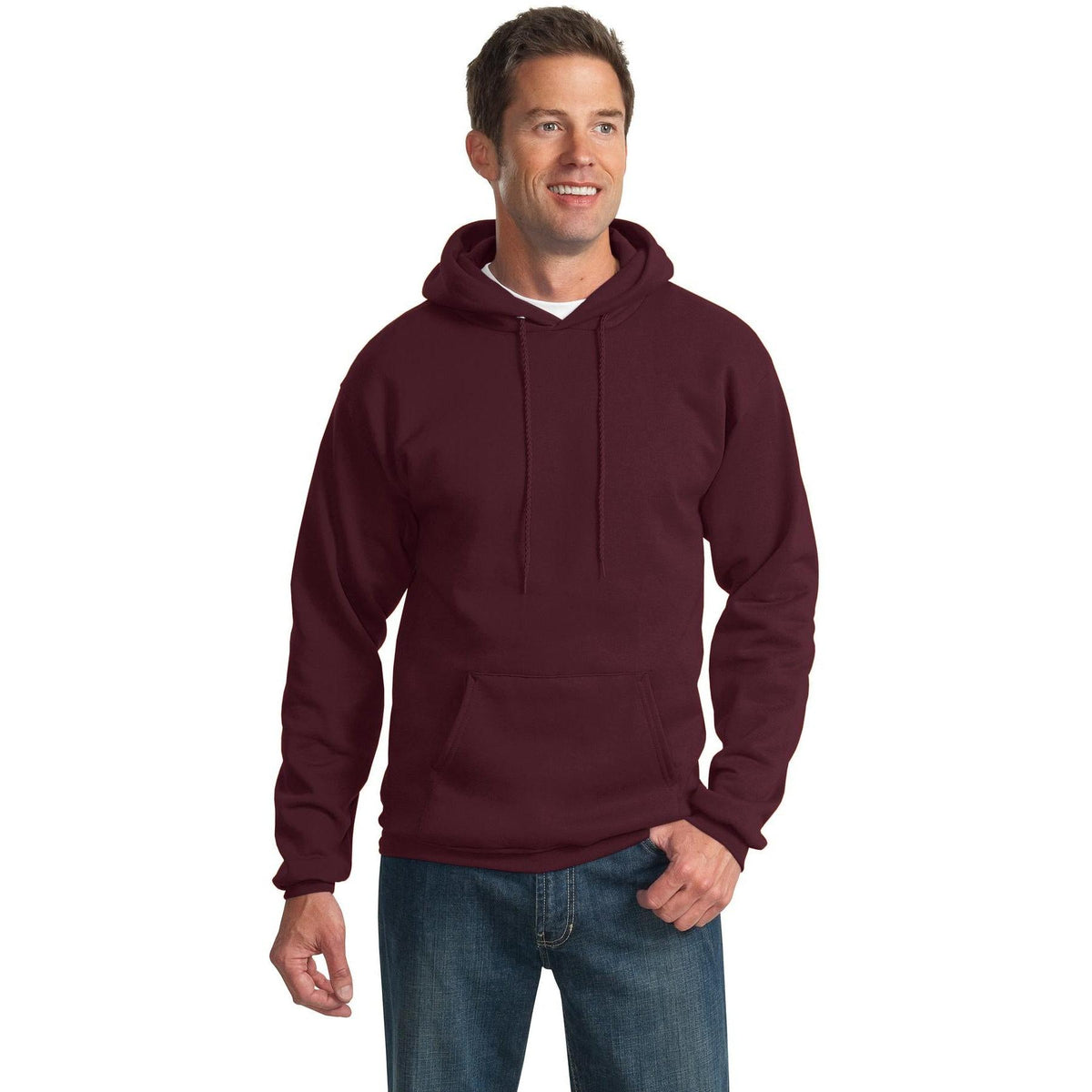 no-logo Port & Company Tall Ultimate Pullover Hooded Sweatshirt-Hoodies-Port & Company-Thread Logic