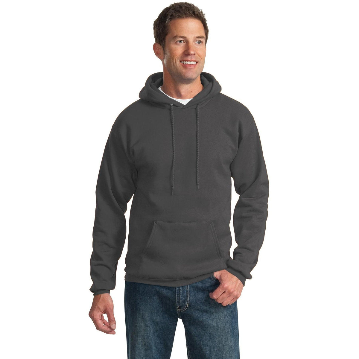 no-logo Port & Company Tall Ultimate Pullover Hooded Sweatshirt-Hoodies-Port & Company-Thread Logic
