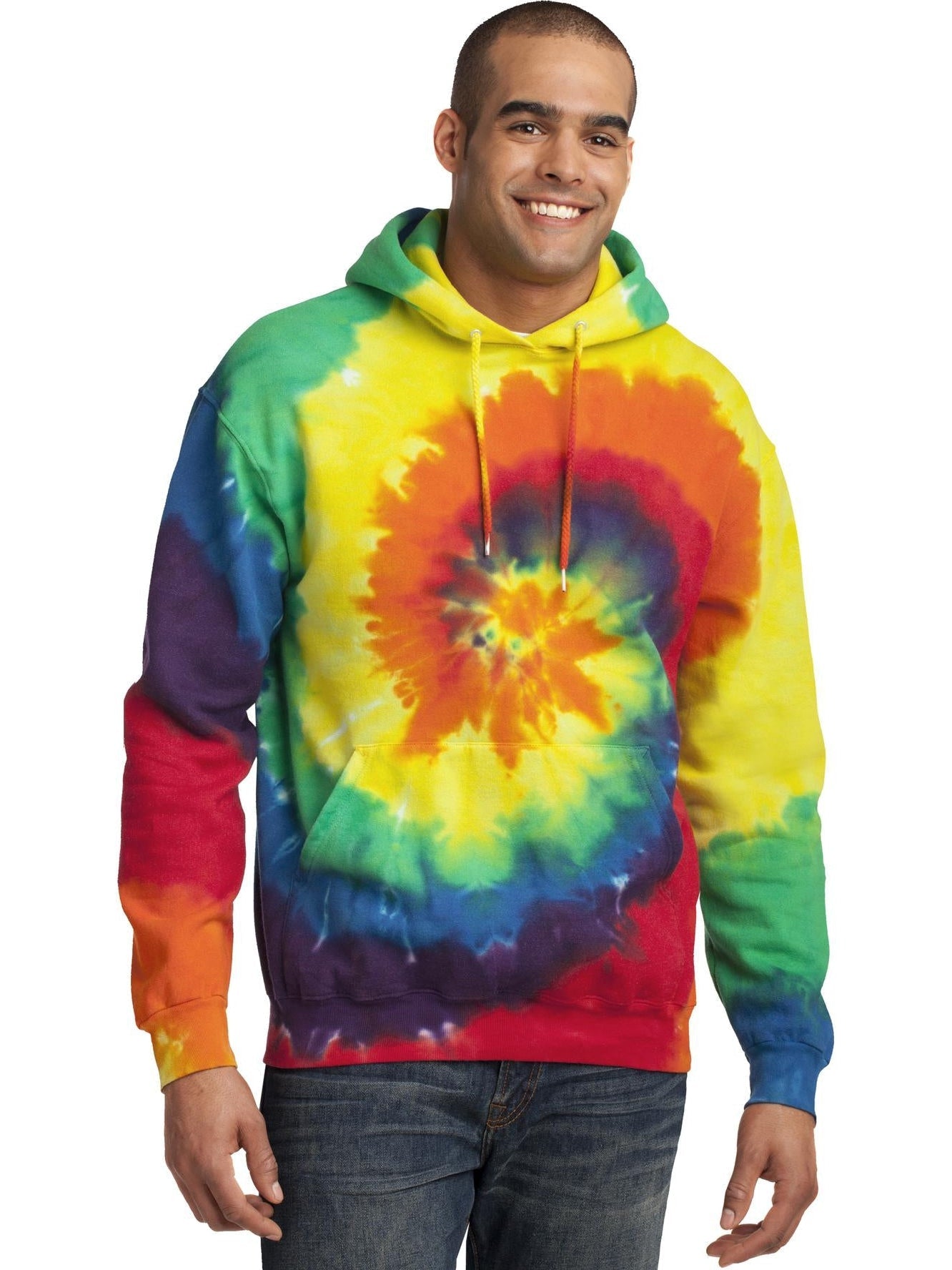 no-logo Port & Company Tie-Dye Pullover Hooded Sweatshirt-Regular-Port & Company-Thread Logic