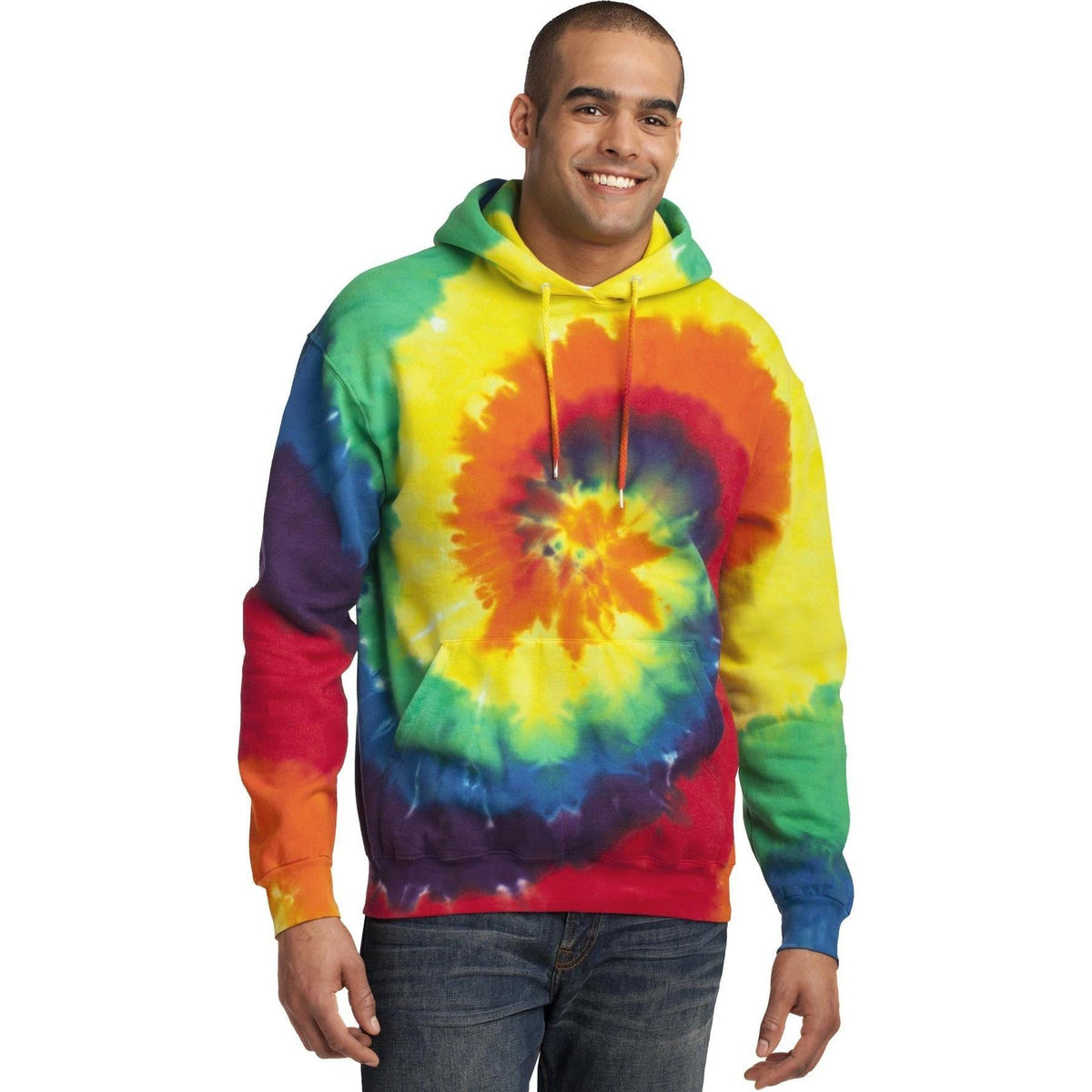 no-logo Port & Company Tie-Dye Pullover Hooded Sweatshirt-Regular-Port & Company-Thread Logic